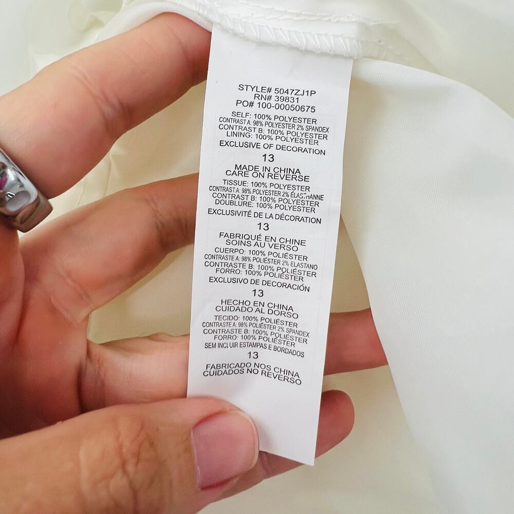 Sequin Hearts Juniors High Low Tulle Skirt Ivory White Layered Mini New Size 13 - Picture 9 of 9